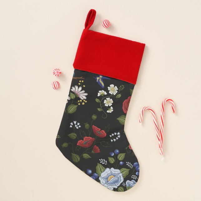 Flowers Christmas Stocking (Front)