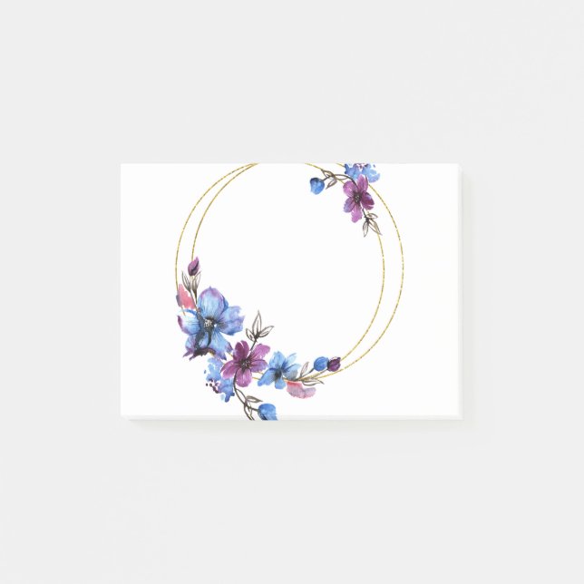 Flowers Circle Frame boundary floral Frame 2 Post-it Notes (Front)
