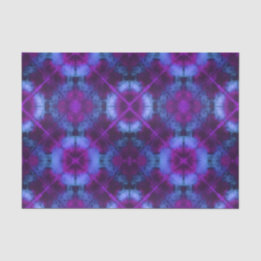 Flowers & Circles Tie Dye Tissue Paper Blue Purple