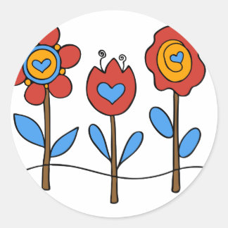 flowers classic round sticker