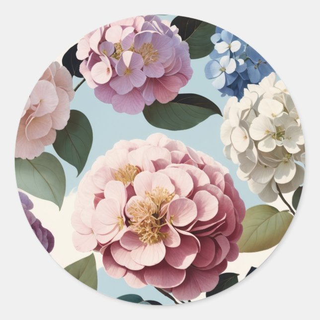 Flowers Classic Round Sticker (Front)