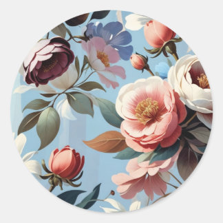 Flowers Classic Round Sticker
