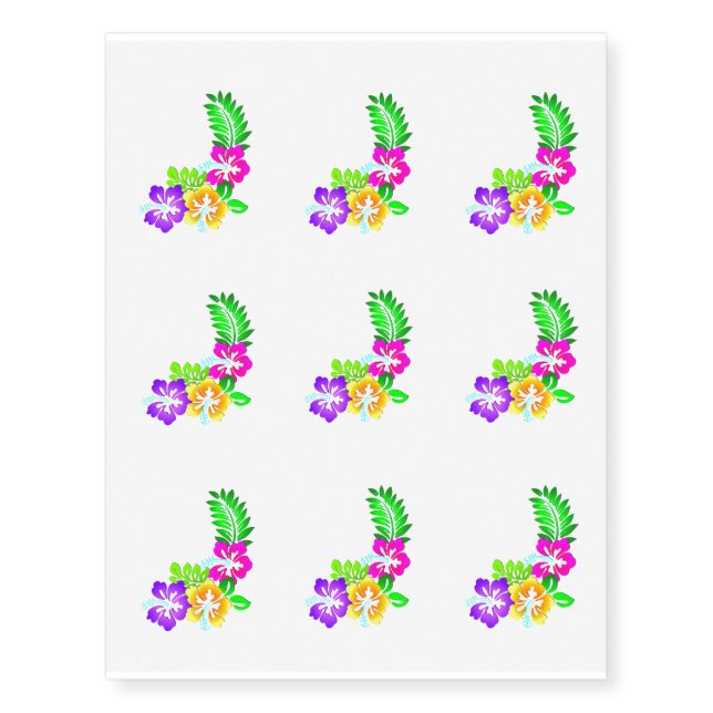 Flowers clipart temporary tattoos (Front)