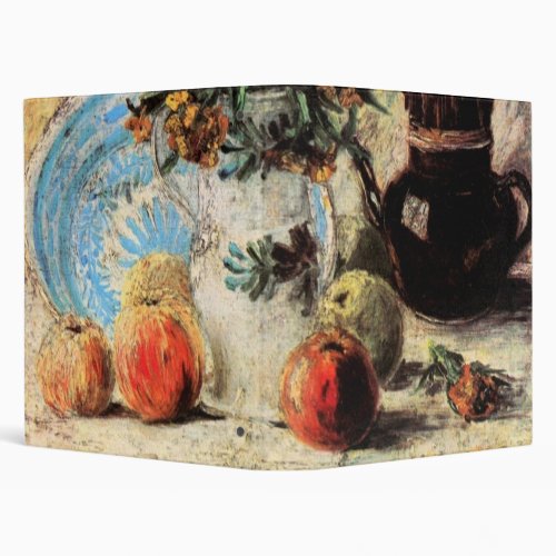 Flowers Coffeepot and Fruit by Vincent van Gogh 3 Ring Binder