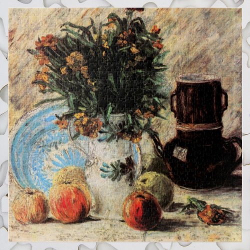 Flowers Coffeepot and Fruit by Vincent van Gogh Jigsaw Puzzle