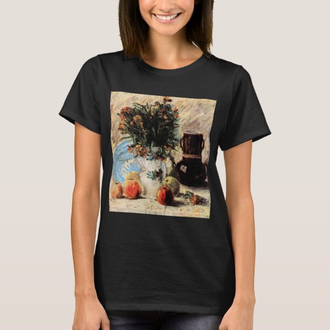 Flowers, Coffeepot and Fruit by Vincent van Gogh T-Shirt (Front)