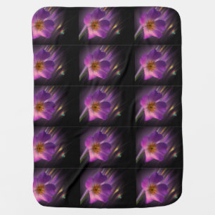 flowers colorful design pattern purple geometric baby blanket