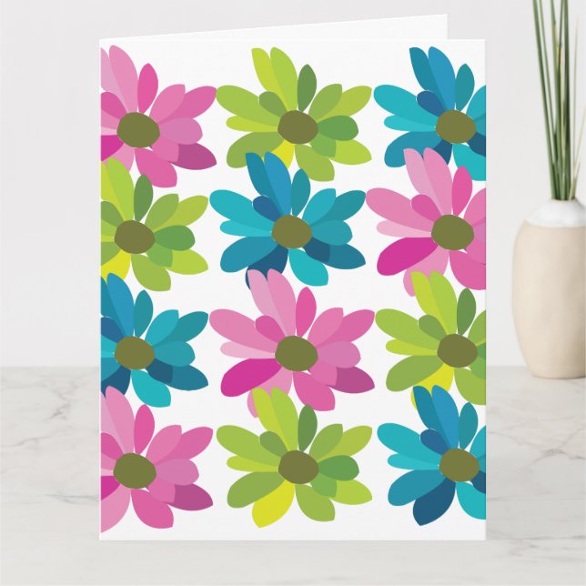 Flowers Colorful Flowers Card (Front)