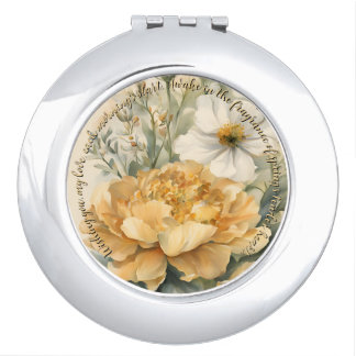Flowers compact mirror
