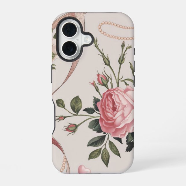 Flowers Coquette Pattern Muted Tones iPhone Case (Back)