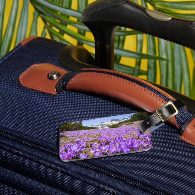 Flowers | Crocus Pirin Mountain Park Bulgaria Luggage Tag (Front Insitu 3)