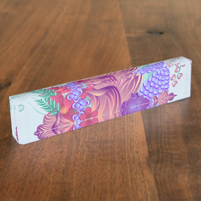 Flowers Custom Desk Destiny Destiny'S Namep Desk N Desk Name Plate (Side)