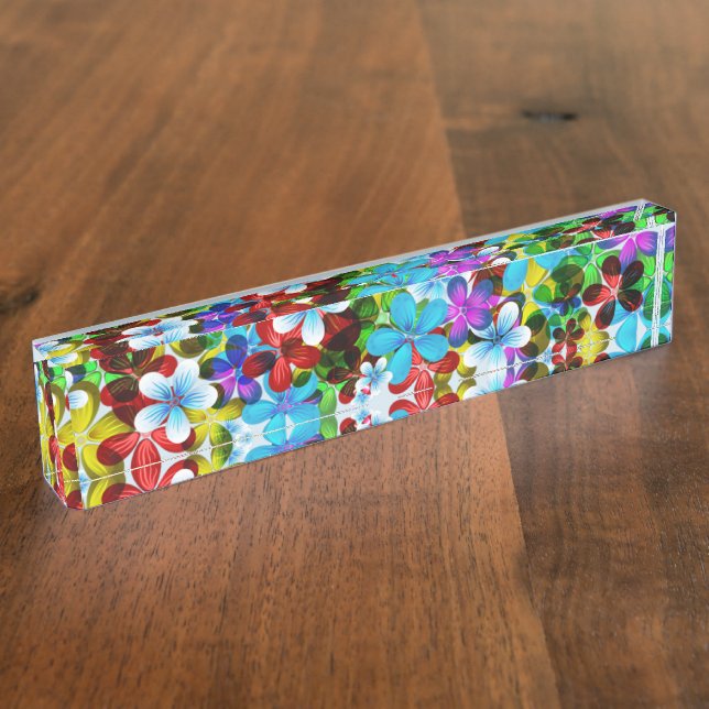 Flowers Custom Desk Destiny Destiny'S Namep Desk N Desk Name Plate (Side)