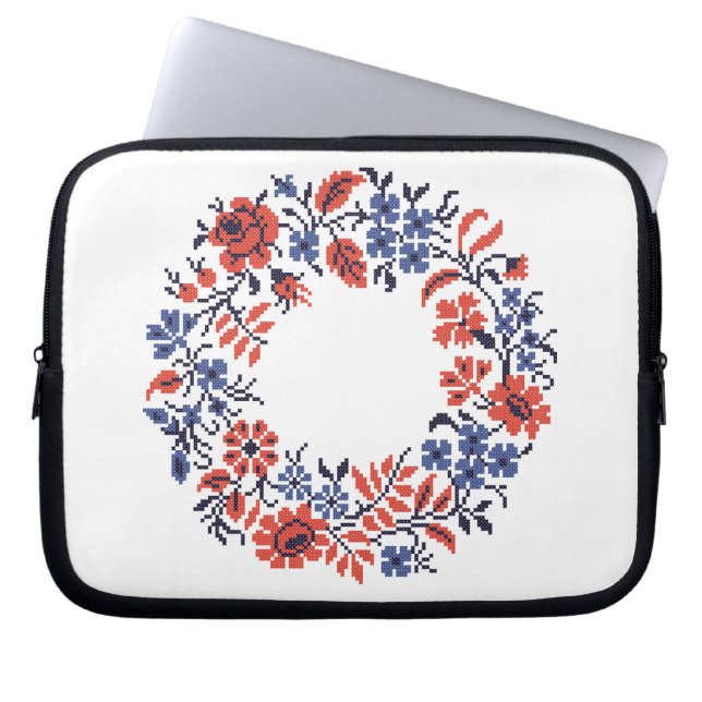 Flowers cycle laptop sleeve (Front)