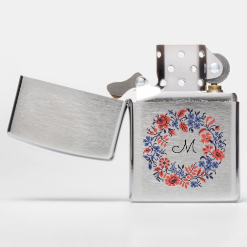 Flowers cycle Personalized Monogram Initial Zippo Lighter