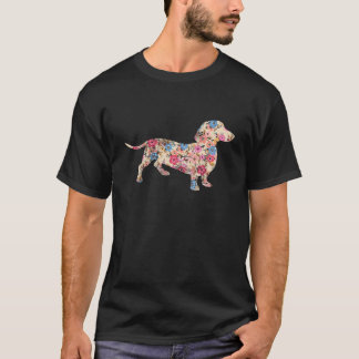 Flowers Dachshund Swea T-Shirt