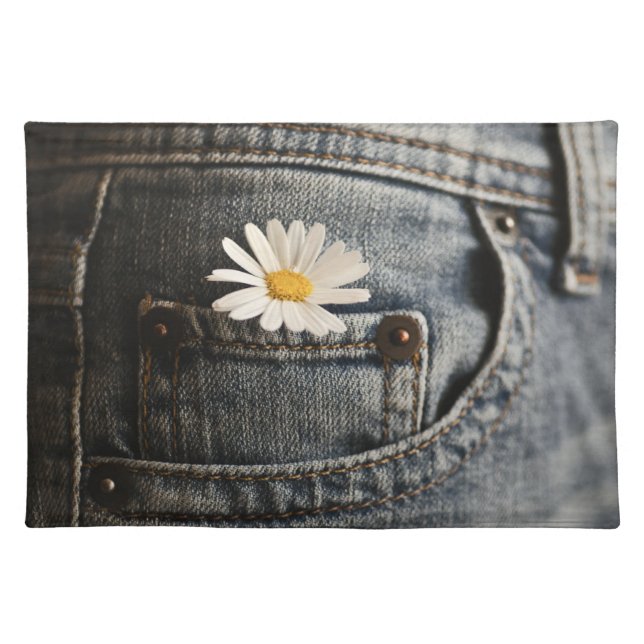 Flowers | Daisy in Jeans Pocket Cloth Placemat (Front)