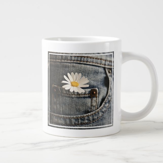 Flowers | Daisy in Jeans Pocket Giant Coffee Mug (Right)