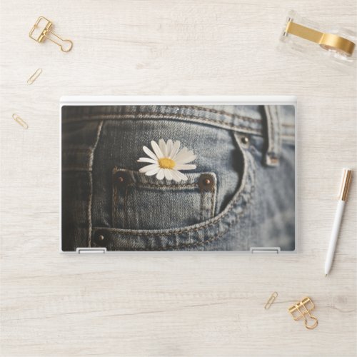 Flowers  Daisy in Jeans Pocket HP Laptop Skin