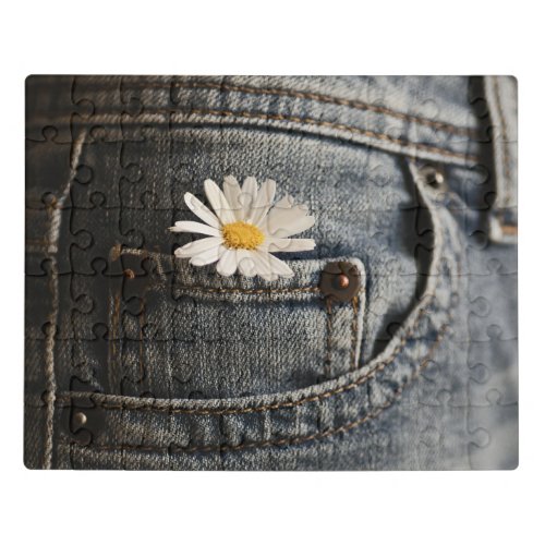 Flowers  Daisy in Jeans Pocket Jigsaw Puzzle