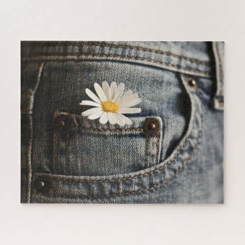 Flowers  Daisy in Jeans Pocket Jigsaw Puzzle