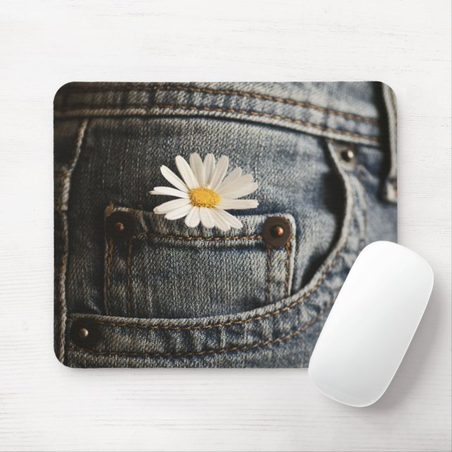 Flowers | Daisy in Jeans Pocket Mouse Pad (With Mouse)