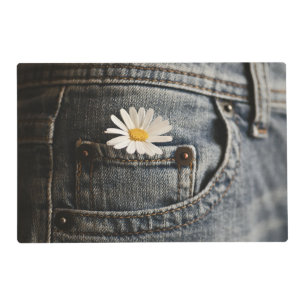 Flowers Daisy in Jeans Pocket Placemat