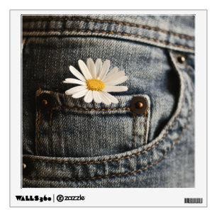 Flowers Daisy in Jeans Pocket Wall Decal
