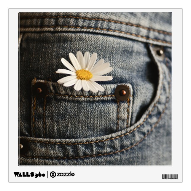 Flowers | Daisy in Jeans Pocket Wall Decal (Front)