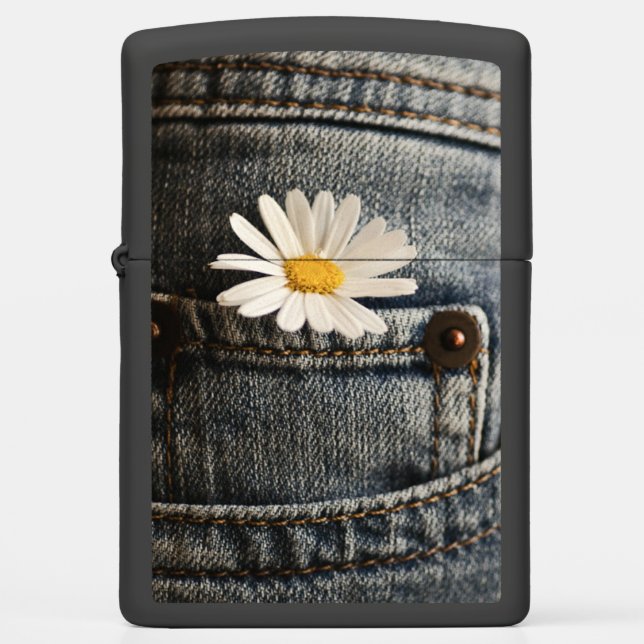 Flowers | Daisy in Jeans Pocket Zippo Lighter (Front)