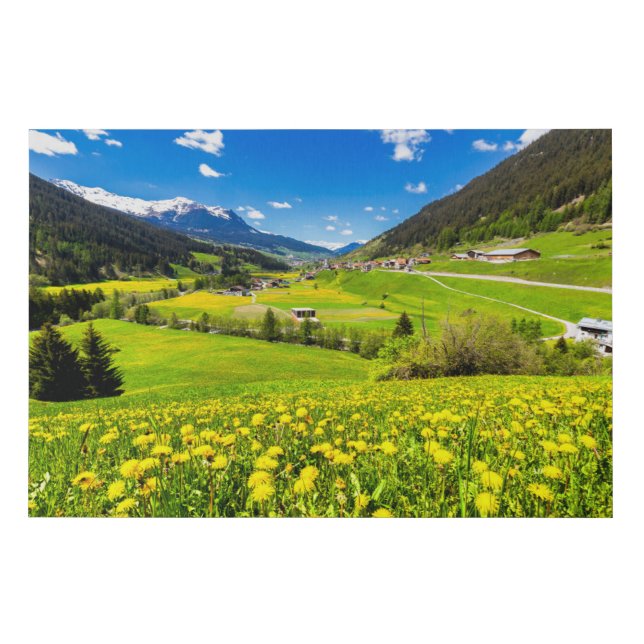 Flowers | Dandelion Canton of Grisons, Switzerland Faux Canvas Print (Front)