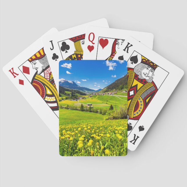 Flowers | Dandelion Canton of Grisons, Switzerland Poker Cards (Back)