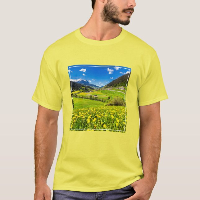 Flowers | Dandelion Canton of Grisons, Switzerland T-Shirt (Front)