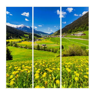 Flowers   Dandelion Canton of Grisons, Switzerland Triptych