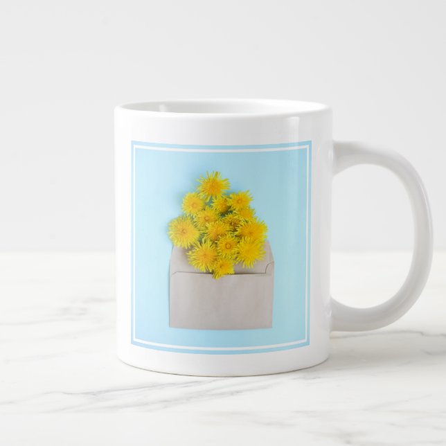 Flowers | Dandelions in Envelope Giant Coffee Mug (Right)