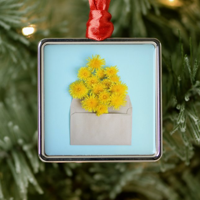 Flowers | Dandelions in Envelope Metal Ornament (Tree)