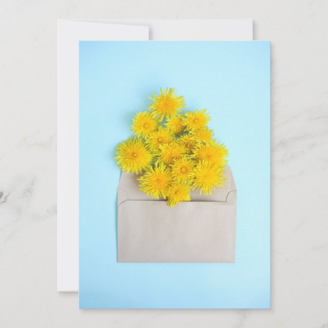 Flowers | Dandelions in Envelope Thank You Card (Front)
