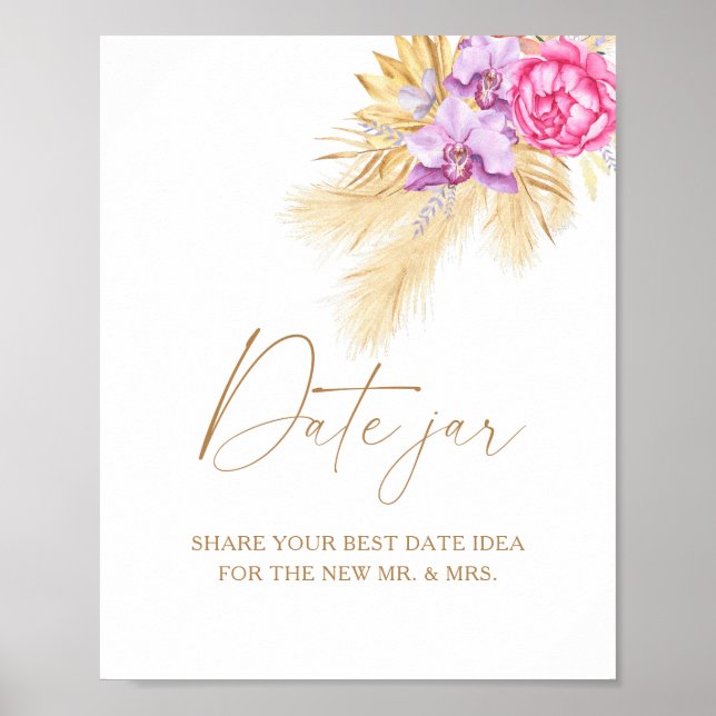 Flowers - date night ideas. Date jar bridal game  Poster (Front)