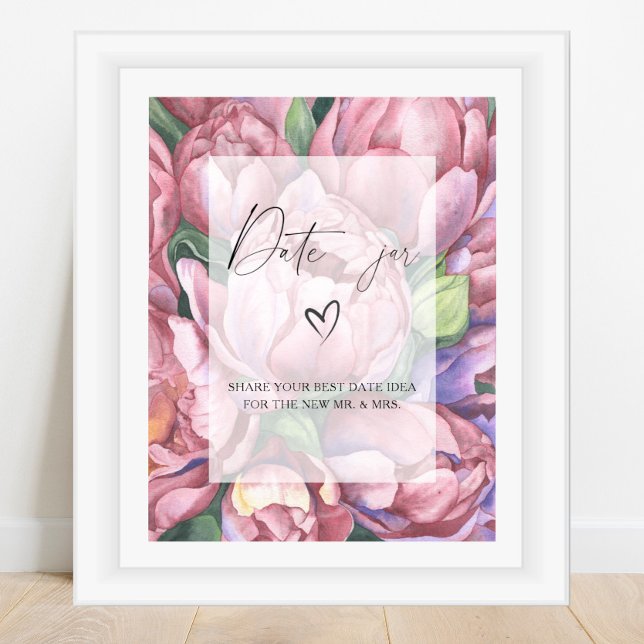 Flowers - date night ideas. Date jar bridal game Poster (Creator Uploaded)