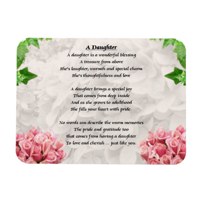 Flowers - Daughter Poem Magnet (Horizontal)