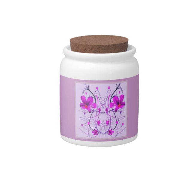 Flowers Deco Candy Jar (Front)