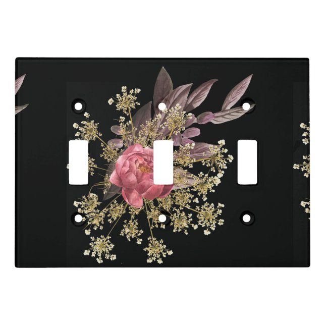 flowers decoration  light switch cover (Front)