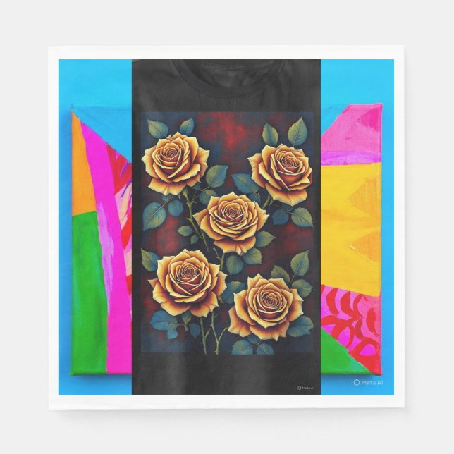 Flowers design and beautiful background design for napkins (Front)