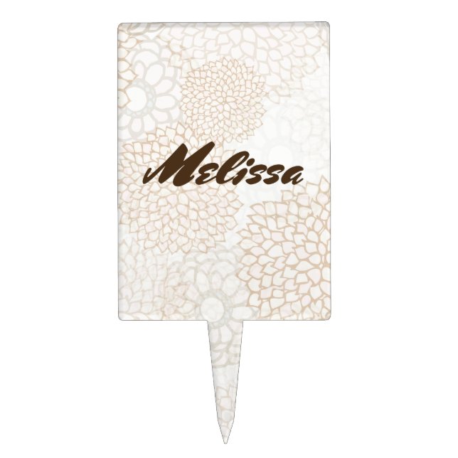 Flowers design cake topper (Front)