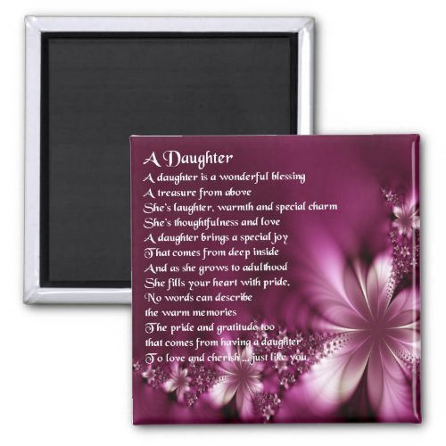 Flowers Design Daughter Poem Magnet