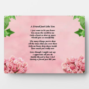 Flowers Design - Friend Poem Plaque
