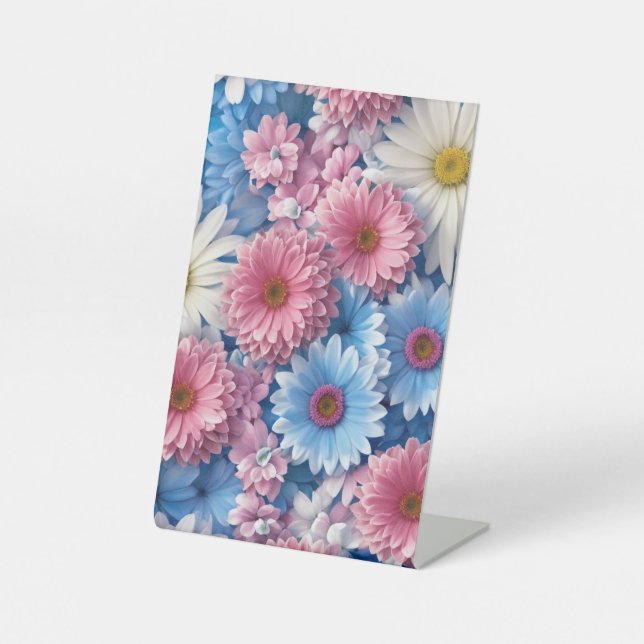 flowers design palstic pedestal sign (Front)