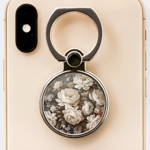 Flowers design phone ring stand