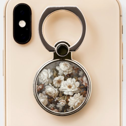 Flowers design phone ring stand