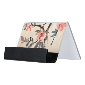 Flowers Desk Business Card Holder by watercoloring at Zazzle